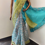 Jhalar - Blue and green saree