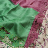 Jhalar - Plum and green saree