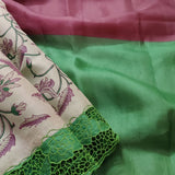 Jhalar - Plum and green saree