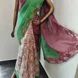 Jhalar - Plum and green saree