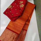 Haathee- Orange and red saree