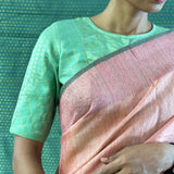 Mayur - Plain dusty pink saree