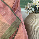 Mayur - Plain dusty pink saree