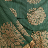 Mayur - Forest green carnation saree