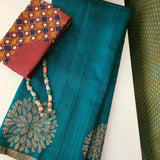 Mayur - Peacock blue carnation saree