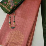 Mayur - Dusty pink carnation saree