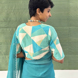 Lily - Teal triangle blouse