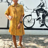 Mustard shirt dress