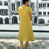 Olilve polka linen dress