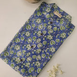 Blue green floral shirt