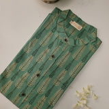 Green gold printed shirt