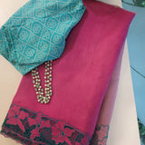 Jhalar - Pink and Dusty pink saree