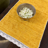 Mustard linen table runner