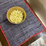 Grey linen table runner