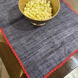 Grey linen table runner