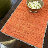 orange linen table runner