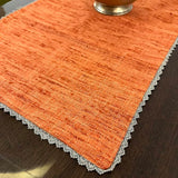 orange linen table runner