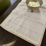 Beige silk table runner