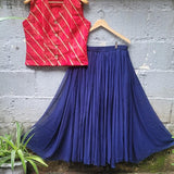 Navy chiffon skirt