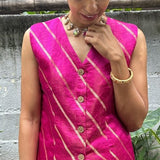 Pink mashru silk jacket