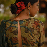 Lasya - Moss green kalamkari blouse