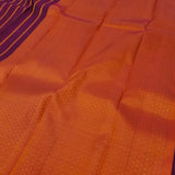 Alani - Magenta orange vertical striped kanchi silk saree