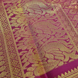Haathee- Yellow and rani pink Kanchipuram silk