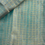 Zari checked Kanchipuram silk fabric