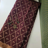 Mayur -Burgundy matka handloom silk saree