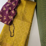 Mayur -Yellow matka handloom silk saree