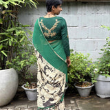 Sameeksha - Green and black chiffon