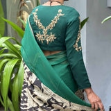 Sameeksha - Green and black chiffon