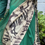 Sameeksha - Green and black chiffon