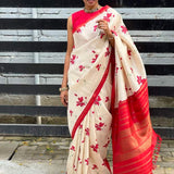 Mila hibiscus silk saree