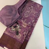 Maya - Lilac tussar printed saree