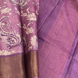 Maya - Lilac tussar printed saree