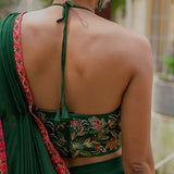 Green chiffon draped saree