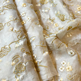 Organza gold embroidered saree