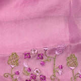 Organza gold embroidered saree