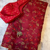 Organza gold embroidered saree