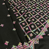 Tushara Black multicolour kutch embroidered saree