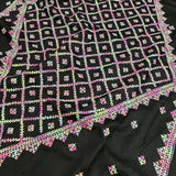 Tushara Black multicolour kutch embroidered saree