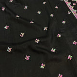 Tushara Black multicolour kutch embroidered saree