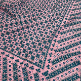 Tushara pink teal kutch embroidered tussar saree