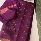 Dipta -plum and gold handwoven silk saree