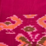 Mishrita Violet organza saree with pink kanchi silk border