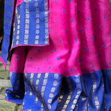 Mishrita Pink organza saree with navy silk border