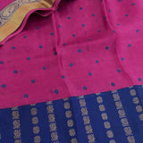 Mishrita Pink organza saree with navy silk border