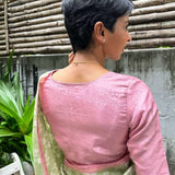 Pink brocade silk blouse