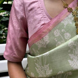 Pink brocade silk blouse